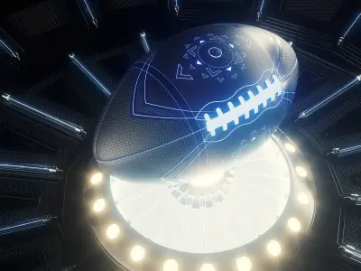 Futuristic American Football and Stage 3D model