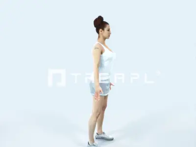 Yearn 01D Animated Rigged Sports Woman Low-poly 3D model