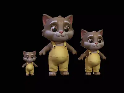 Cat1Pack2 Low-poly 3D model