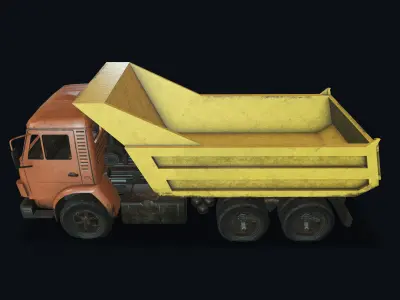 Trash truck PBR Low-poly 3D model