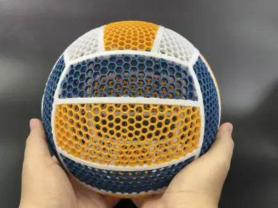 AIRLESS VOLLEYBALL - STL - 3MF MULTICOLOR 3D print model