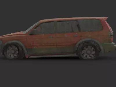 Abandoned Car - Mitsubishi Pajero Low-poly 3D model