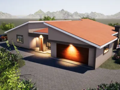 Three Bedroom Low-poly 3D model