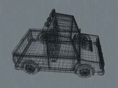 cartoon pick-up truck 3D model