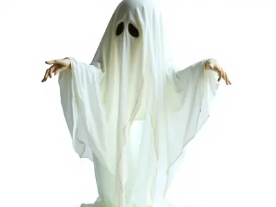 Ghost with Glowing Aura and Tattered Sheet model pack Low-poly 3D model