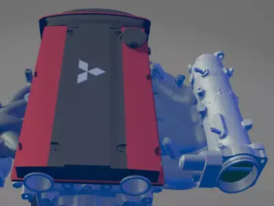 3D Printable Decorative Turbocharged Inline -4 Engine  3D print model