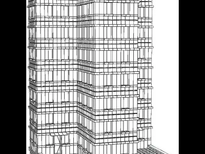 Background skyscraper Architecture LOWPOLY Building 02  Free low-poly 3D model