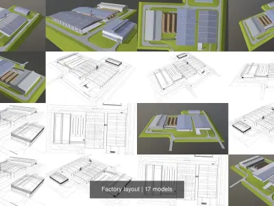 Factory layout 3D Model Pack
