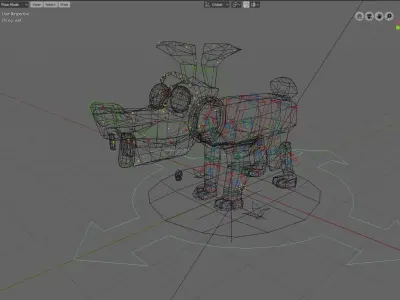 LowPoly Cartoony Dog Rigged Low-poly 3D model
