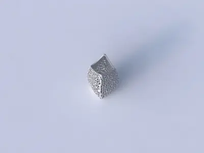 Vase double arc rectangle with dense organic lattice 2 3D print model