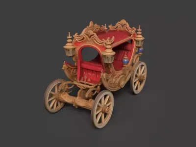 Chinese ancient  carriage   Low-poly 3D model from CGTrader