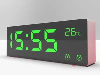 CLOCK REDWHITE GREEN Low-poly 3D model