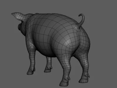 Pig BaseMesh Low-poly 3D model