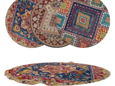 Round Rug Set 31 3D model