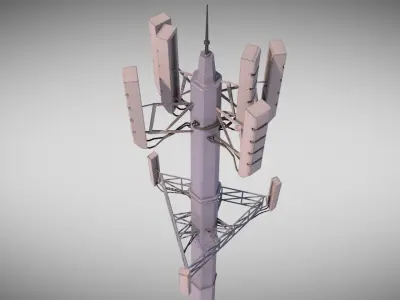 Radio Mast Low-poly 3D model