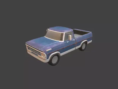 Pickup truck Low-poly 3D model from CGTrader