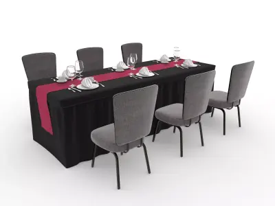 Banquet Table and Chair 150 3D model