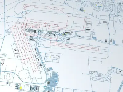 Houston George Bush IAH Airport Roads Buildings and Public Trans 3D model