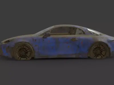 Abandoned Car - Renault Alpine Low-poly 3D model
