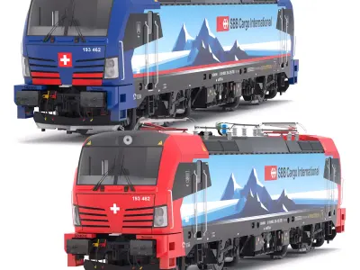 Siemens Vectron Engine SBB Cargo Set Locomotive 3D model