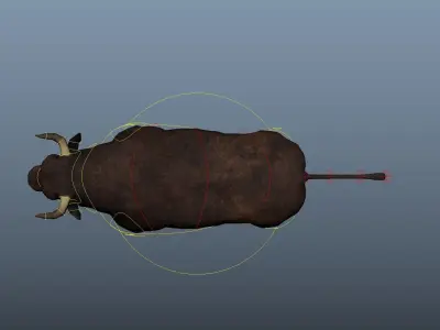 Bull RIg Animated Low-poly 3D model