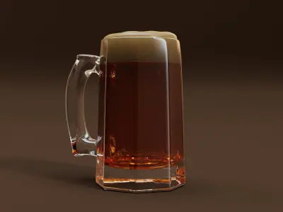 Glass Mug of Brown Ale 3D model