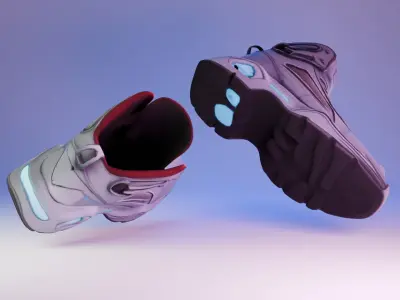 Futuristic Sneakers Low-poly 3D model