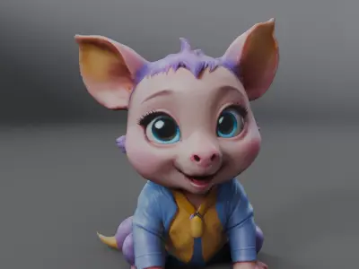 decoration doll sculpture 3D model