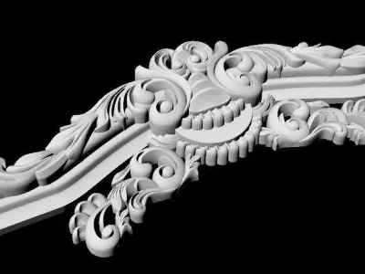 Central decor ornament for furniture 3D model 848