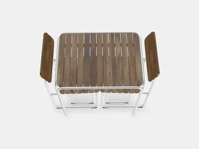 FURUON dining table with 2 chairs  2 stools 3D model