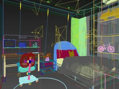 Modern Children Room 3D model