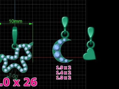 Babi unicorn diamond pendant and Addon 3D print model