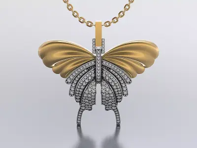 Butterfly pendant 3D print model