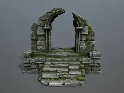 Ruin Gate Low-poly 3D model