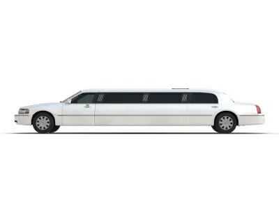 Generic Limousine White 3D model