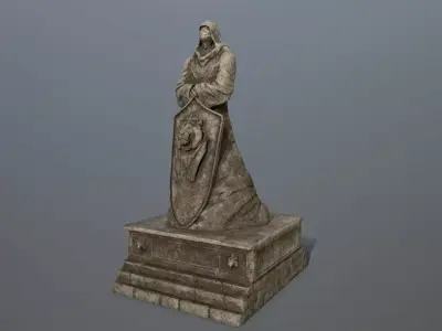 old statue 3 Low-poly 3D model