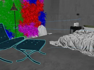 Modern Bedroom 3D model 2