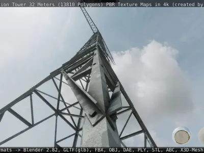 Transmission Tower 32 Meter Low-poly 3D model