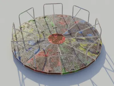 Playground Roundabout - Low-poly PBR  Low-poly 3D model