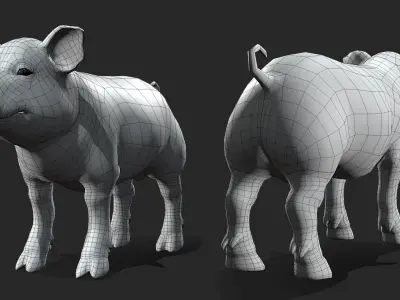 Piglet  Low-poly 3D model