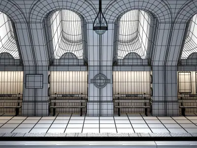  London underground station - Baker Street 3D model