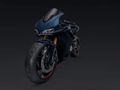 Elegant Sports Bike 3d model low poly Low-poly 3D model