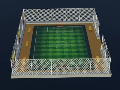 Soccer Stadium - Colombia Low-poly 3D model