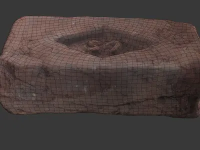 Clay Brick 3D Scan Low-poly 3D model