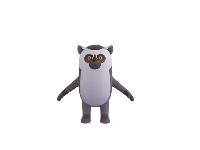 Rigged Lemur Character 3D model