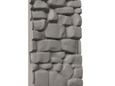 Distressed Stone Wall Construction 3D print model