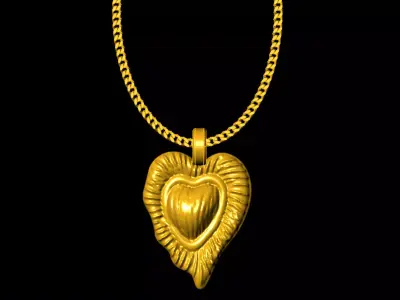 Heart pendant charms - one inch pendant 3D print model purchase