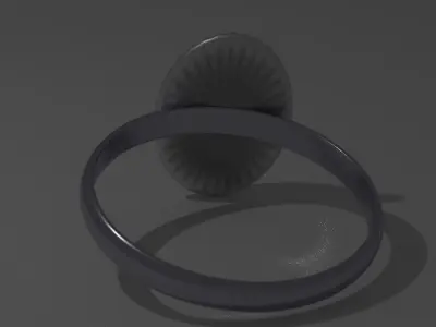 Ring Model 3D oval turquoise stone Texture