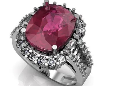 ruby daimond ring 3D print model purchase