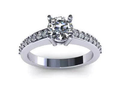 One Row Diamond Ring 3D model